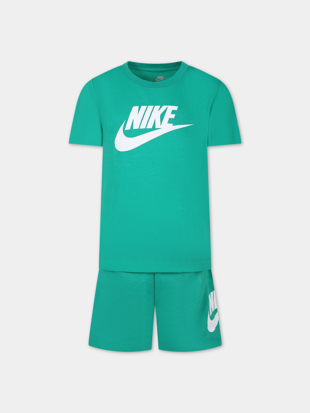 Green suit for boy with logo